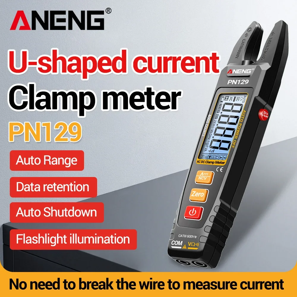 Clamp Meter Multimeter AC/DC Current Resistance NCV Detection 4000 Counts Automatic Identification Tester Tools ANENG PN129