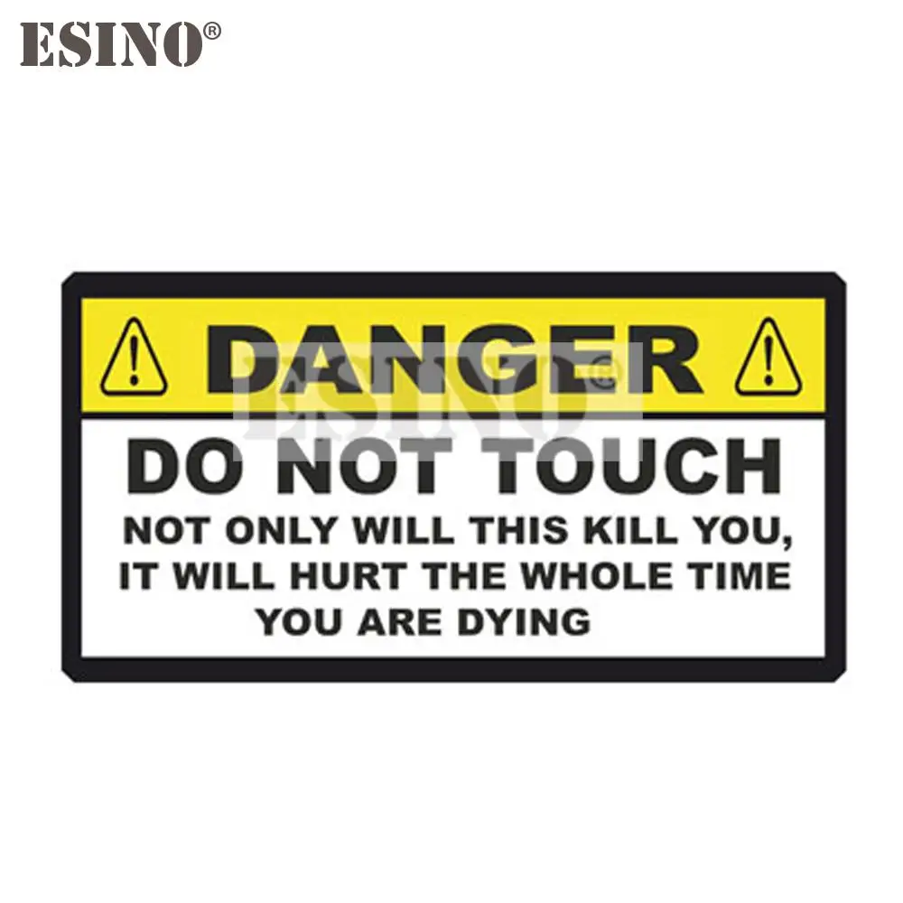 Car Styling Creative Safety Warning Caution Danger Don't Touch PVC Waterproof Car Truck Boat Body Sticker Pattern Vinyl Decal