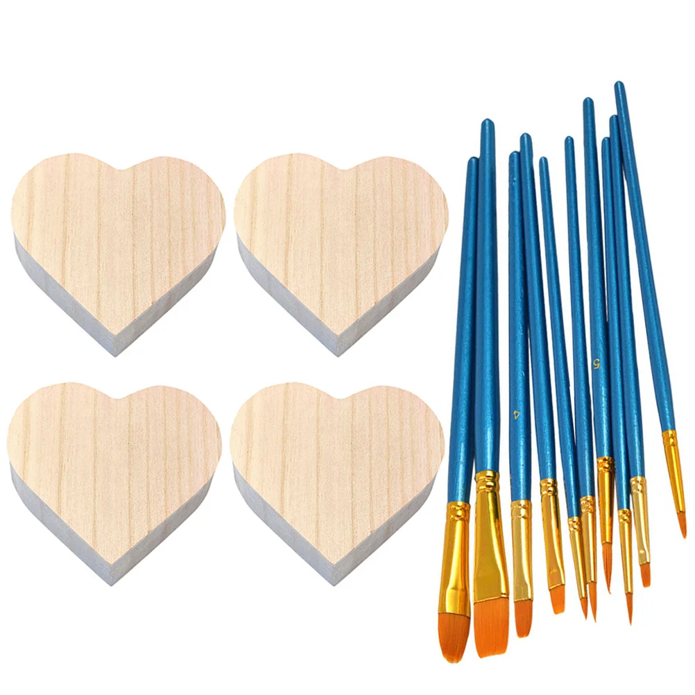 

1Set Wood Heart Storage Box Unpainted DIY Organizer Jewelry Case Craft Display Box Vintage Style Wooden Boxes for Craft