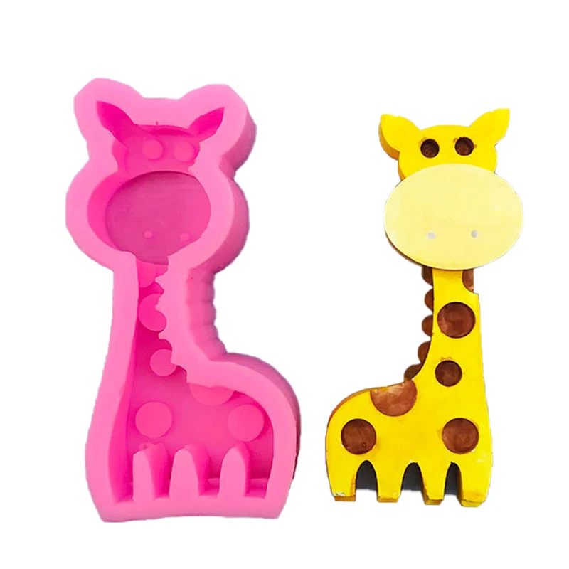 1 piece, handcrafted candle mold for giraffes, elephants, and little frogs, silicone flipped sugar cake baking mold, chocolate i