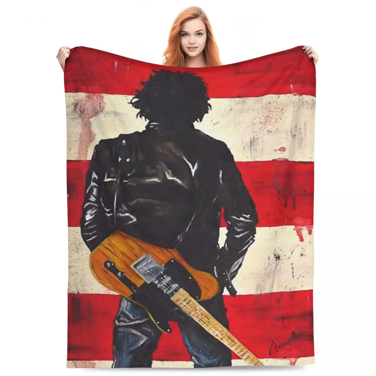 

Bruce Springsteen Blanket Fleece Sofa Throw Blanket Super Soft Throw Blankets for Home Bedroom Office Throws Bedspread Quilt