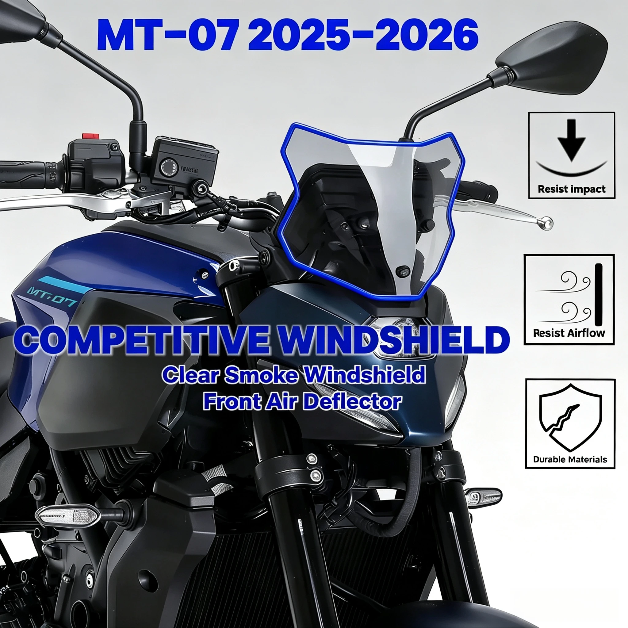 for MT-07 MT07 2025 2026 4th generation motorcycle racing popular windshield front fairing deflector