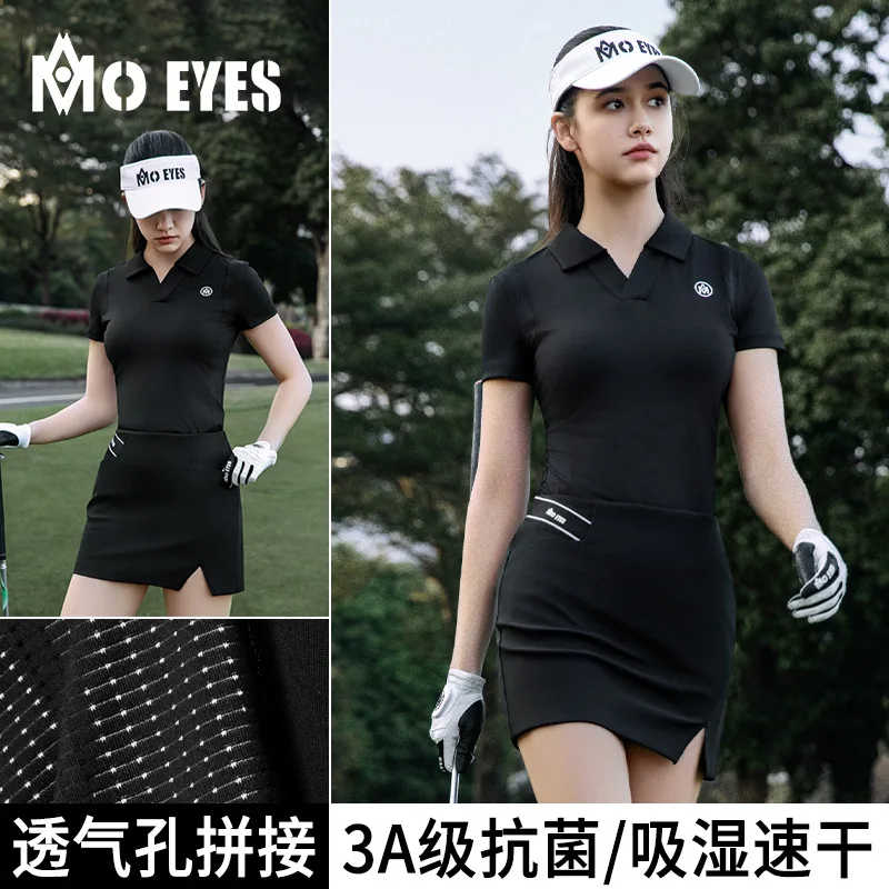

MO EYES 2025 Женская весенне-летняя женская одежда для гольфа — топы-поло, теннисные футболки, спортивная одежда, комплекты коротких юбок