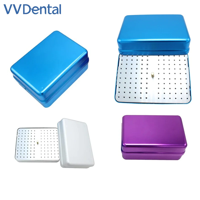 Dental 120 Holes Autoclave Sterilizer Case Diamond Burs Drill Dental Disinfection Endo Files Holder Box Dentist Tools
