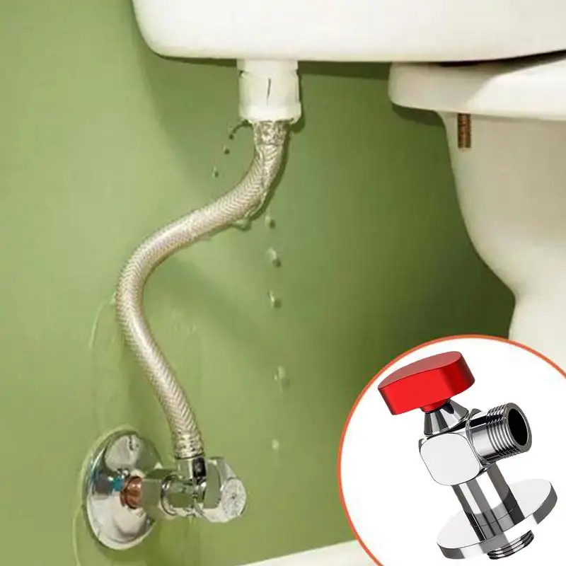 Brass Ball Valve For Water Hose Large Flow Triangle Valve 4-point Interface Angle Valve Pipe Hose Connector Water Shut Off Valve