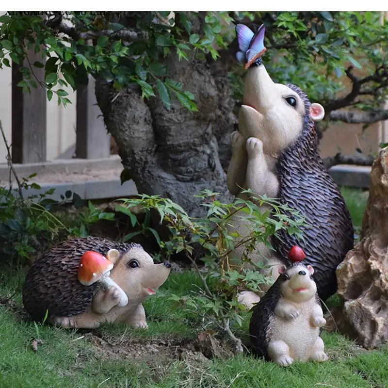 

Garden Decoration Ornaments Simulation Hedgehog Sculpture Resin Animal Crafts Patio Landscaping Outdoor Accessories