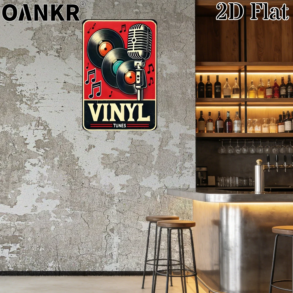 Vintage Children's Room Sweet Decor Poster Metal Tin Sign, Vinyl Records Music Retro Metal Signs for Bedroom Home Wall Art Decor