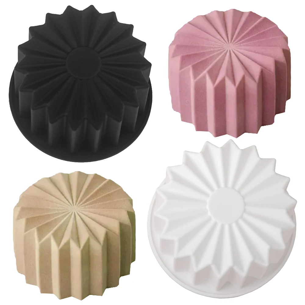 1 or 15 Cells Serrated Edge Cylinder Design Silicone Cake Mould Chocolate Mold Kitchen Supplies Mousse Dessrt Baking Tools
