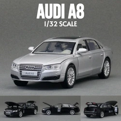 1/32 Audi A8 Sedan Miniature Diecast Alloy Toy Car Vehicle Model Pull Back Sound & Light Collection Gift for Children Boy Kid