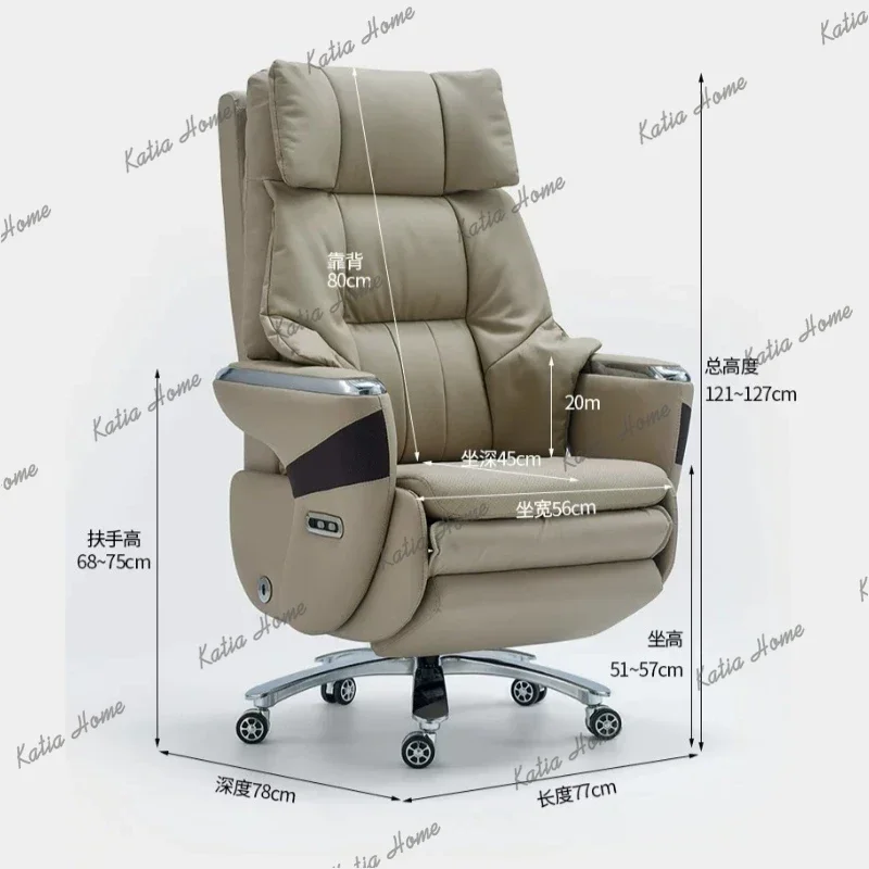 Genuine Leather Smart Electric Executive Office Chair Reclining Massage & Ventilated Boss Chair for Business