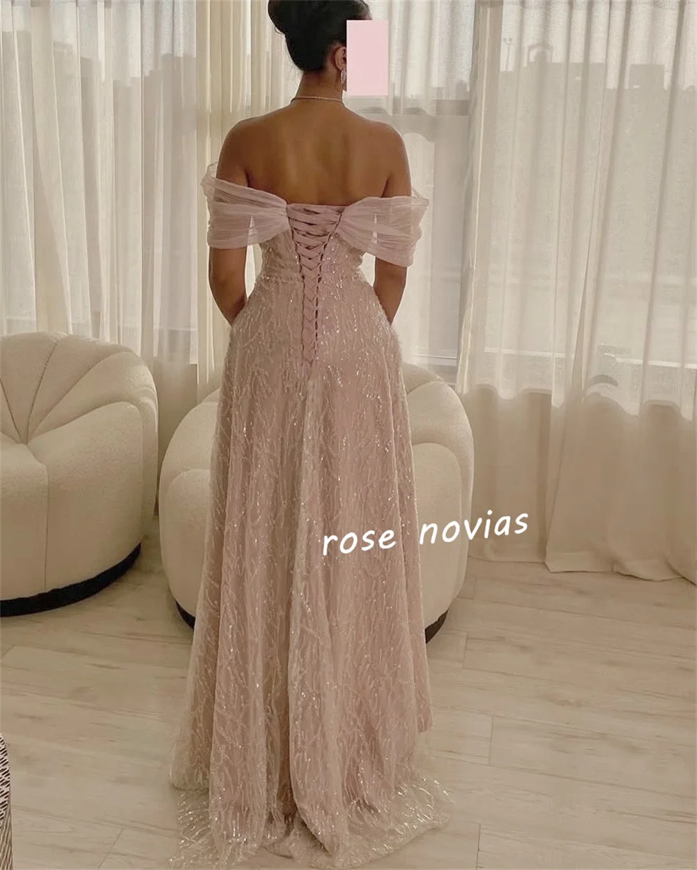 Abiti lunghi personalizzati con pieghe scintillanti e paillettes con spalle scoperte Occasioni su misura Serata di lusso Elegante festa di fidanzamento per matrimoni
