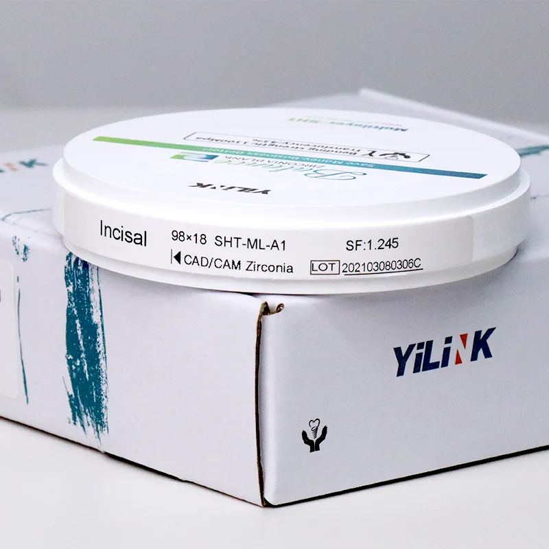 Yilink SHT-Multilayer Zirconia Blocks Open System 1250 Mpa Super High Translucency Disc For Dental Implanting