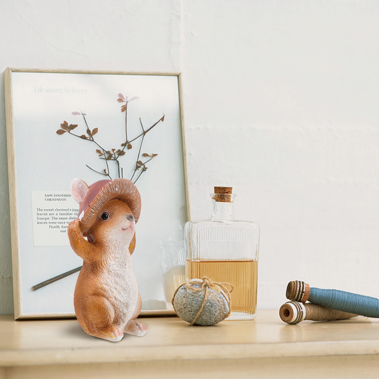 

Adorable Resin Rabbit Decoration Mushroom Head Design Perfect for Garden Home Decor Landscape Bunny Adornments Rustproof