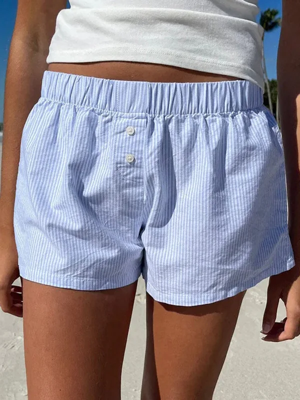 Pantaloni casual a righe a vita alta per donna, vestibilità ampia estiva, pieghe stirate a mano, pantaloni casual europei non di marca