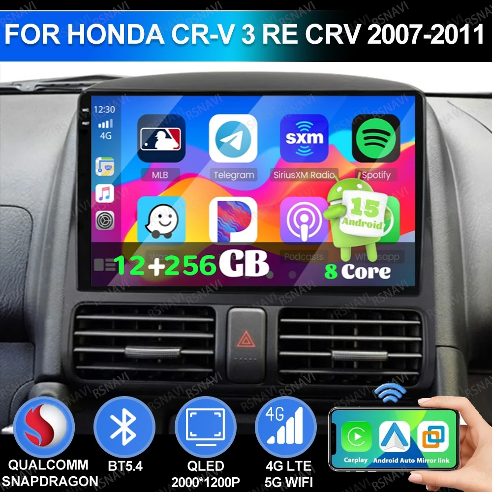 

Android 15 For Honda CR-V CRV 2 2001 - 2006 Autoradio Multimedia Viedo Player Car Radio Stereo 5G WIFI GPS BT 4G LTE AUTO QLED