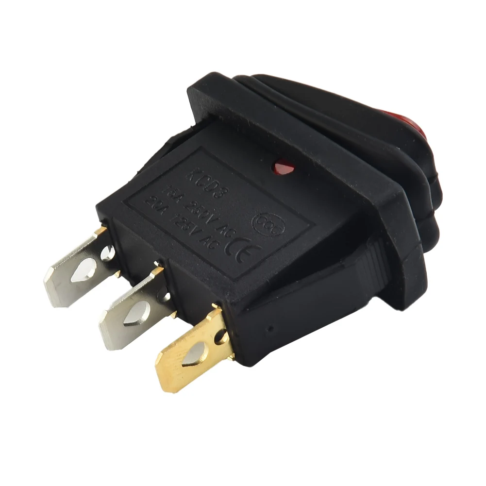 

Кулисный переключатель, практичная красная отделка, 15 А, 250 В/20 А, 125 В переменного тока, аксессуары, украшение, высокая мощность, часть KCD3 со светодиодом