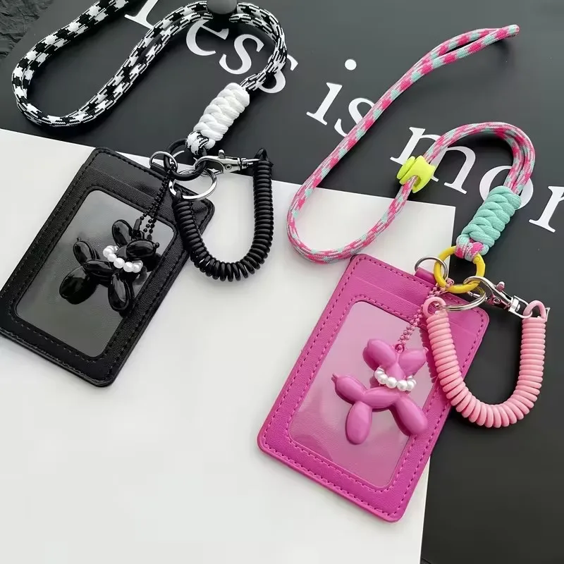 

Кожаный чехол для карт с черной розой, студенческий держатель для карт, сумка с подвеской, брелок для ключей, сделай сам, INS, корейский милый держатель для фотокарт