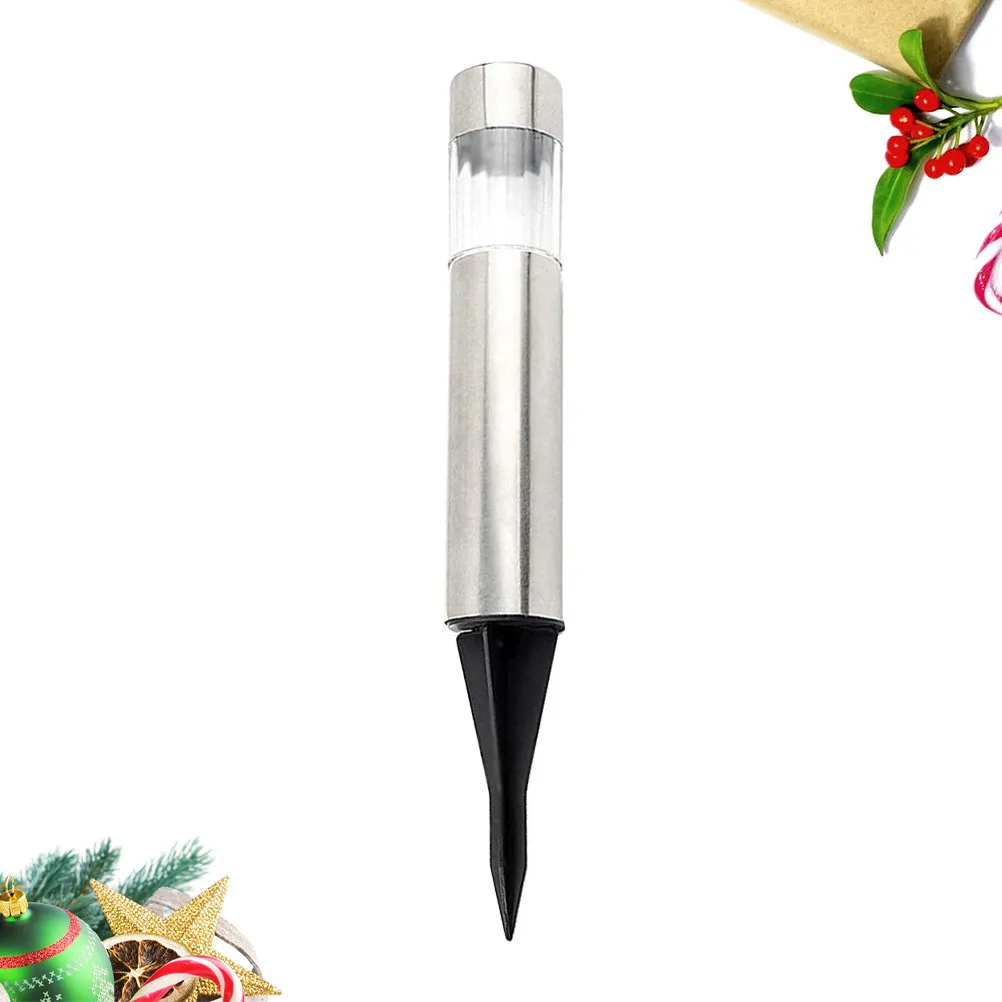 

Solar Power Lawn Light Stainless Steel Cylindrical Design Outdoor Pin Lamp for Garden Pathway Yard Decoration Solar Garden