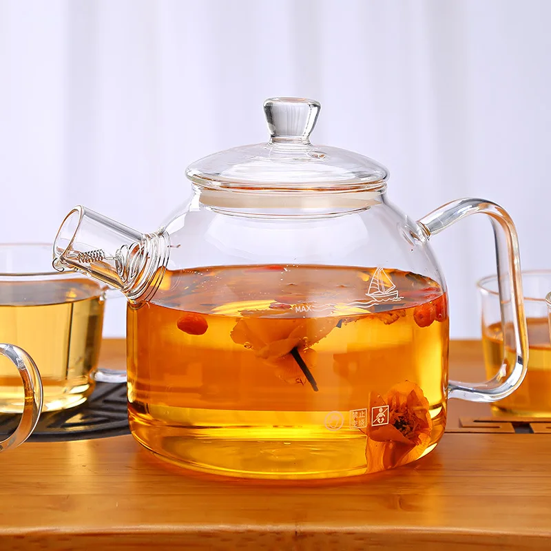 

900ML Teapot Kettle Heat Resistant Thickened Glass Explosion-proof Can Be Heated Large Capacity Water Jug for Home