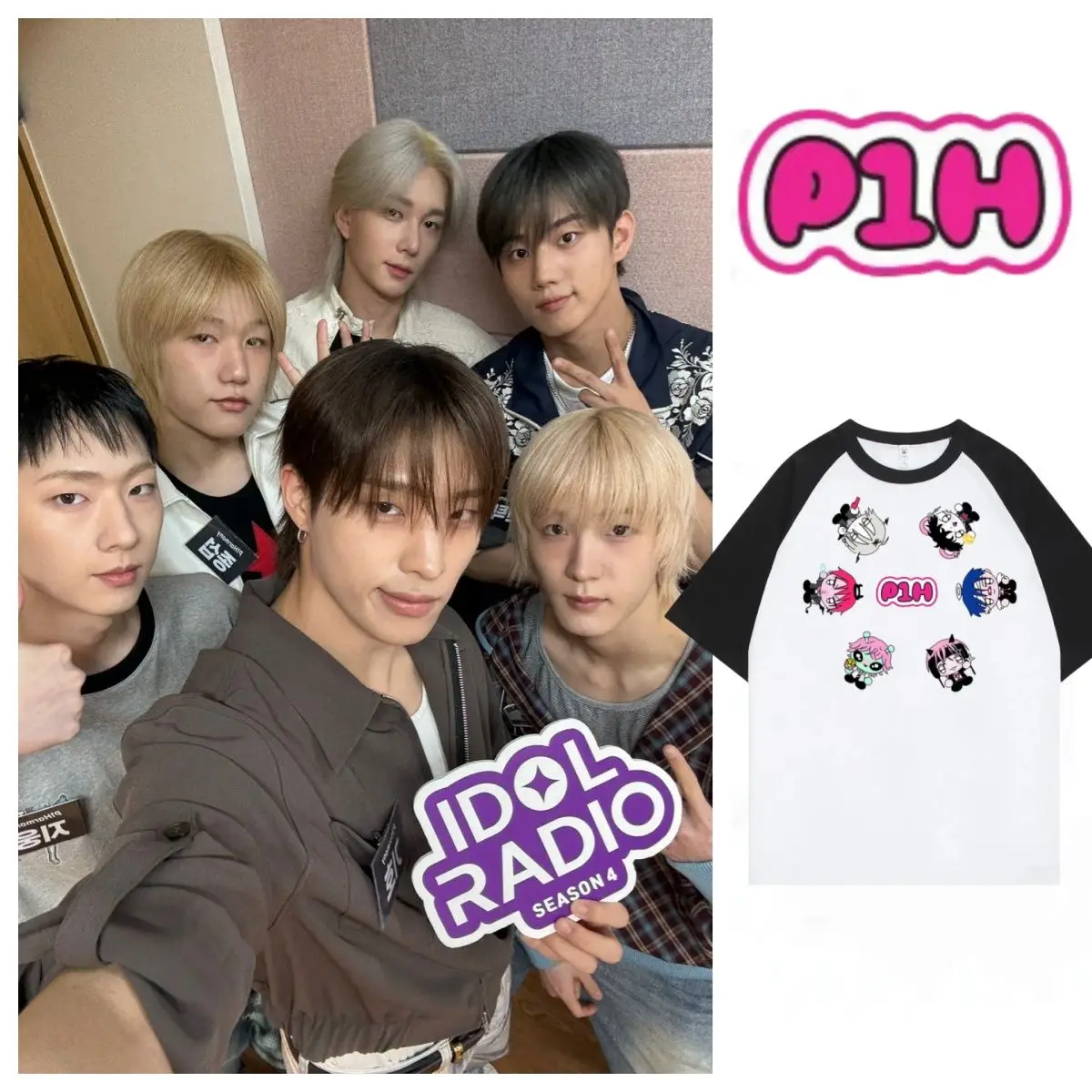 

Футболка Kpop P1Harmony Series для фанатов, футболка с короткими рукавами и мультяшным принтом, хлопковые футболки для мужчин и женщин, модные топы с цветными блоками