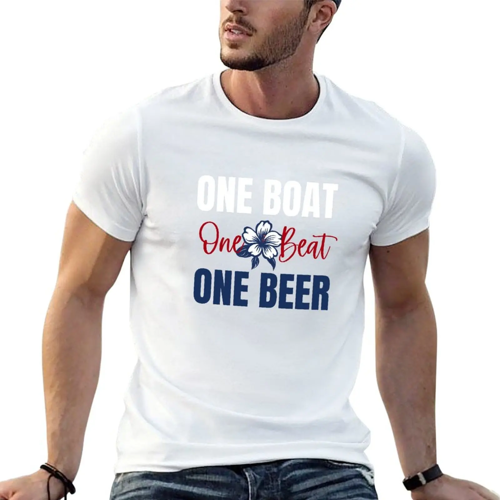 One Boat One Beat One Beer Flower T-Shirt customs design your own graphic t shirt vintage men clothes