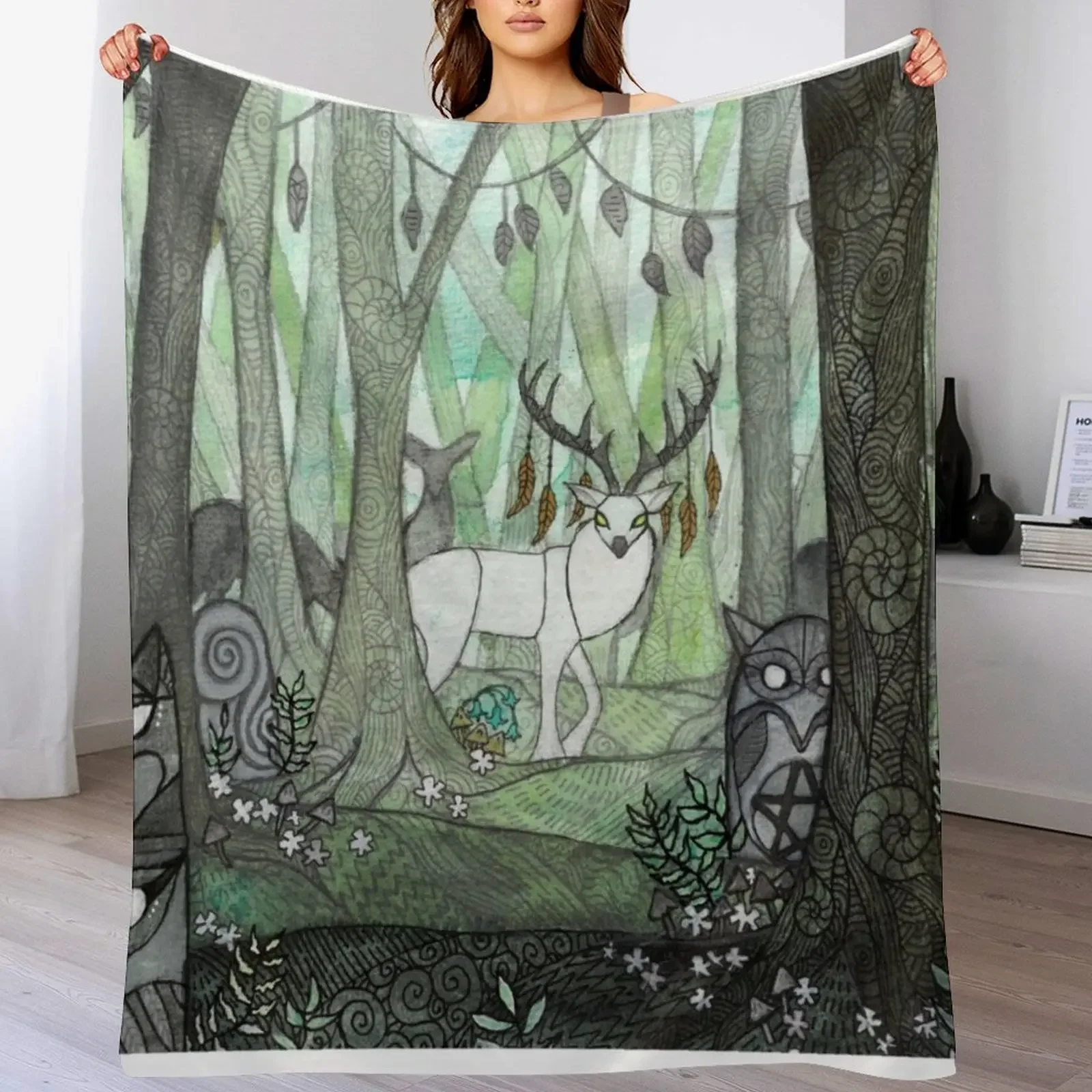 The Echo of an Ancient Soul Throw Blanket Cozy Home Blanket Gift for Christmas Holiday