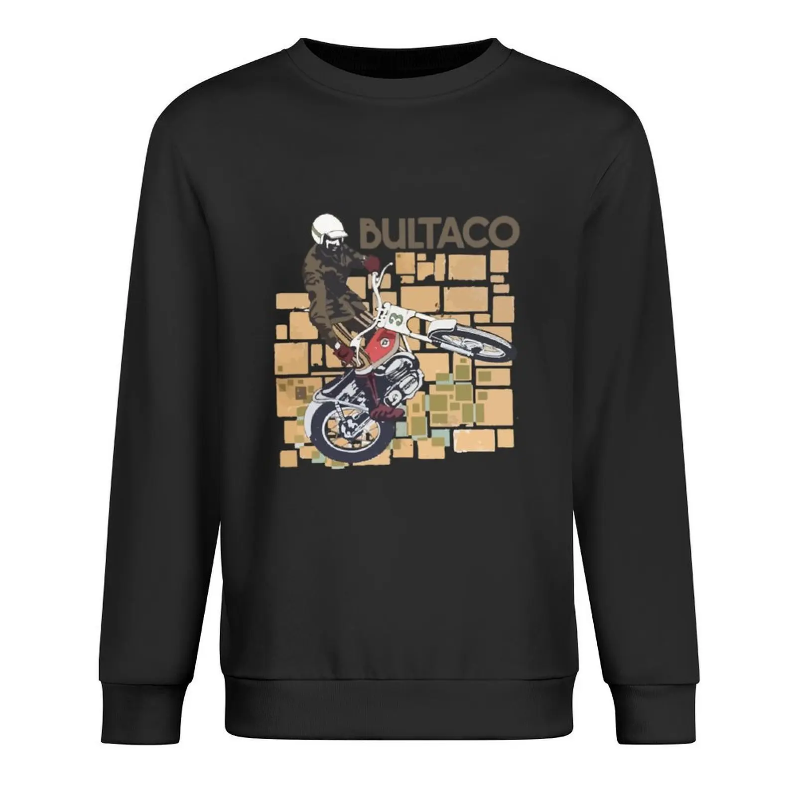 Bultaco Moto Rider Saltando En Acción Camiseta Pullover blouse men's clothing tracksuit korean clothes men sweatshirt