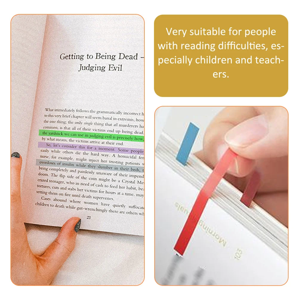 

8 Sheets Colored Reading Strips Sticky Tabs Notebook Book Annotation Page Markers Adhesive Reading Indexes Book Annotation Tabs
