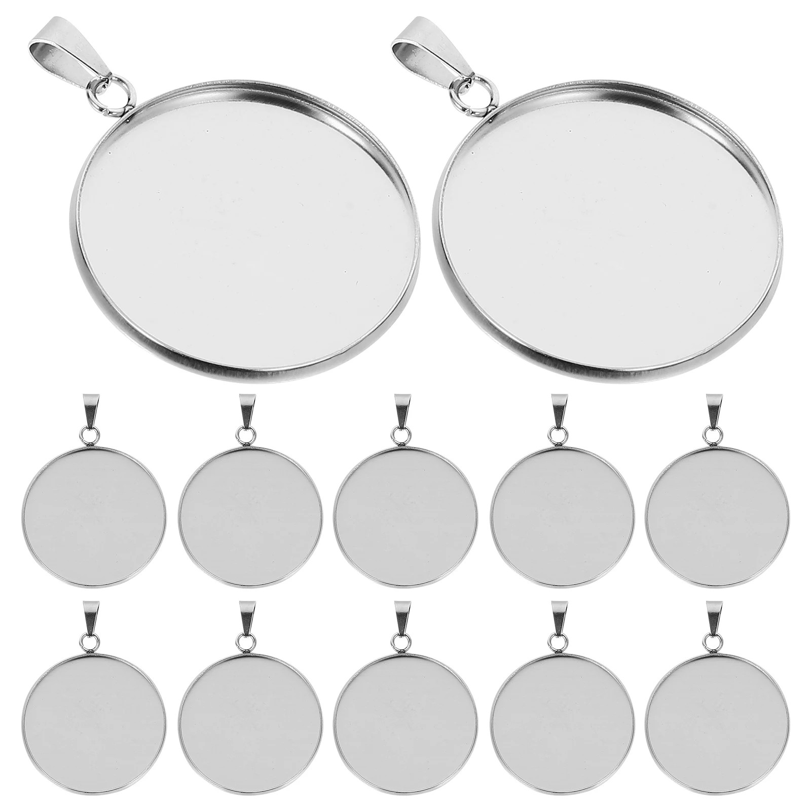 

20 Pcs Stainless Steel Pendant Trays for DIY Necklace Bracelet Earrings Round Bezel Bases Jewelry Making Crafts Gifts