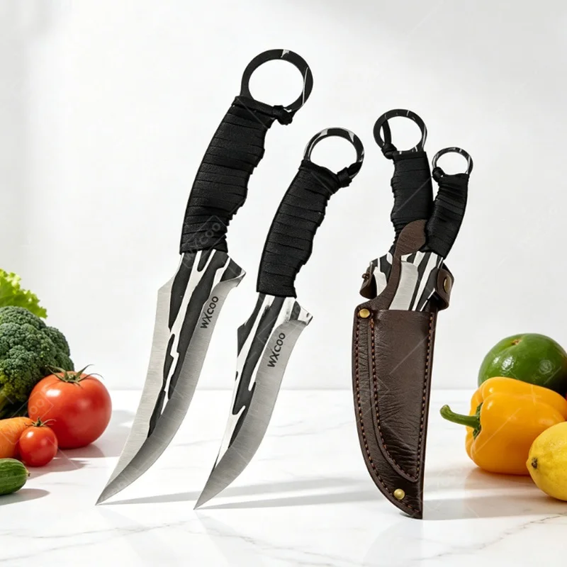 WXCOO Multi-Purpose Kitchen Knife for Meat Vegetable and Fruit Slicing Cutting Powerful Boning Knife With Cover Kitchen Supplies