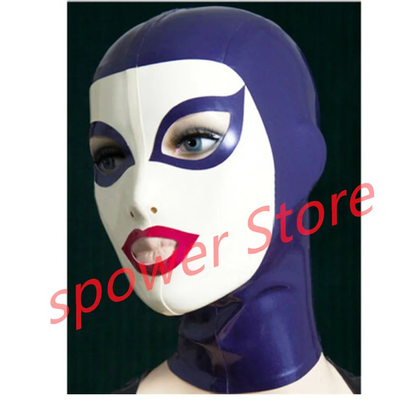 

Natural Latex Full Head Latex Hoods Rubber Mask Fetish Cosplay Mask Back Zipper Club Wear