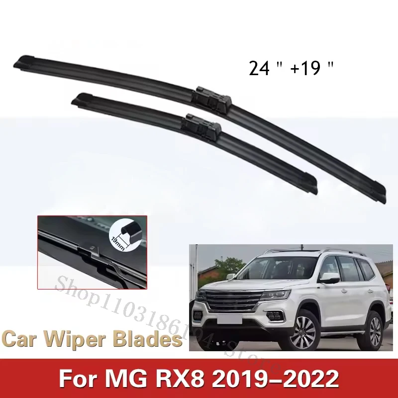 

For MG RX8 2019 2020 2021 2022 Front Wiper Blades Window Rubber Strip Refill Brushes Back of Windshield Windscreen Cleaning