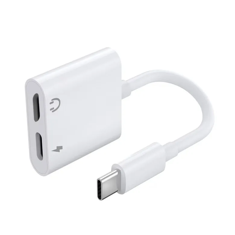 

Удобный адаптер для наушников USB C на двойной USB C с портом зарядки, разветвитель USB C, совместимый с IPhone 15 серии Samsung S