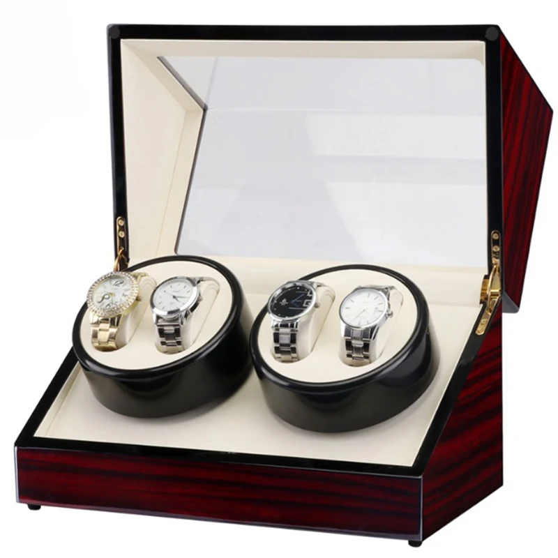 

4 Epitopes Watch Winders Automatic Rotating Motor Watches Winding Device Men Mechanical Wrist Watch Organizer Display Boxes