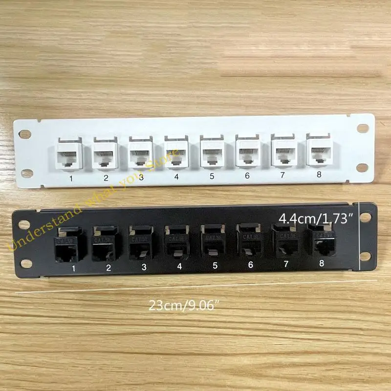 J60A 8-Port CAT5e Shielded Patch Panel RJ45 10G Ready Metal Housing Color-Coded Labeling for T568A and T568B Wiring