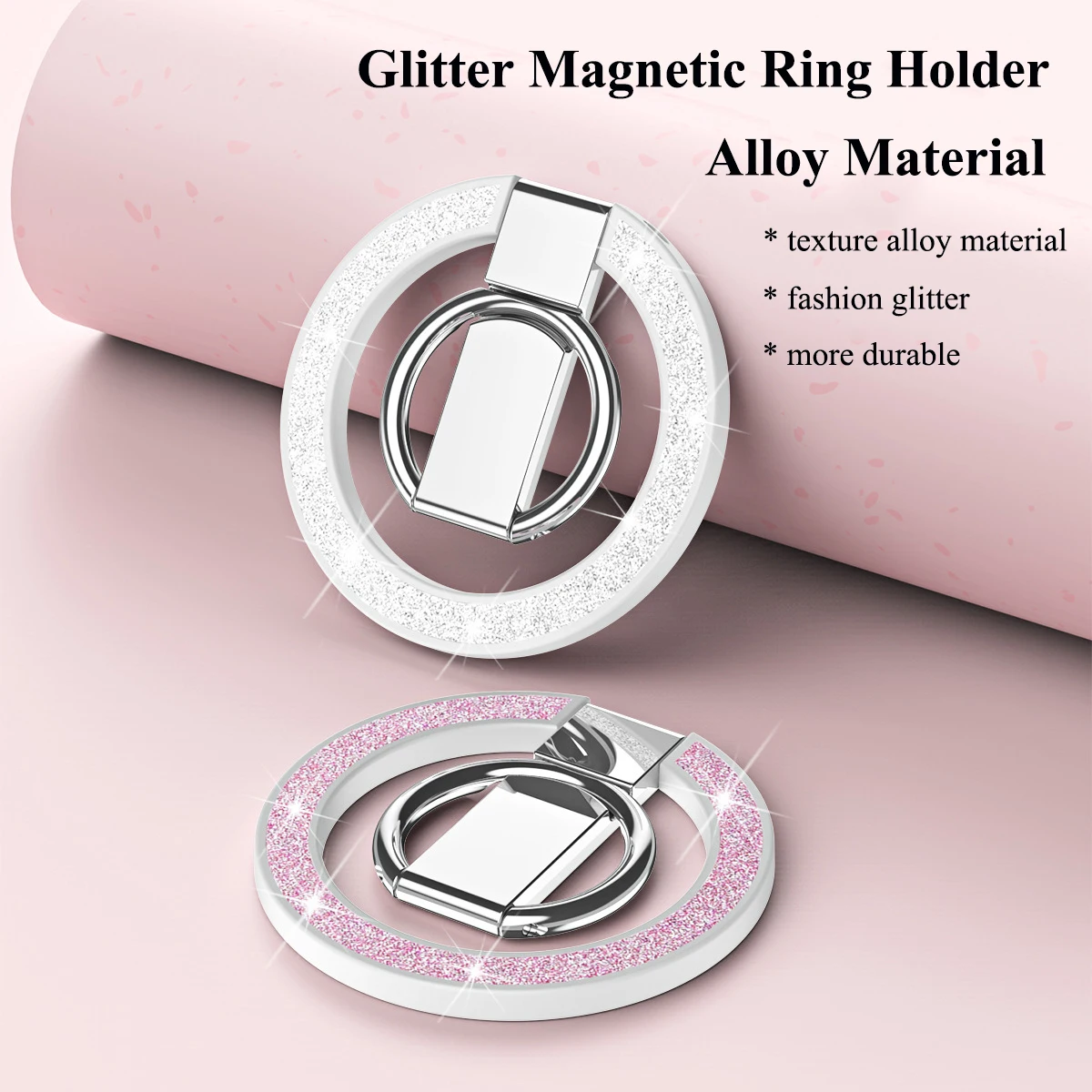 Magnetic Ring Holder Glitter 360° Rotate Phone Stand for iphone 15 14 13 12 Fits for Magnetic Case Foldable Kickstand Bracket