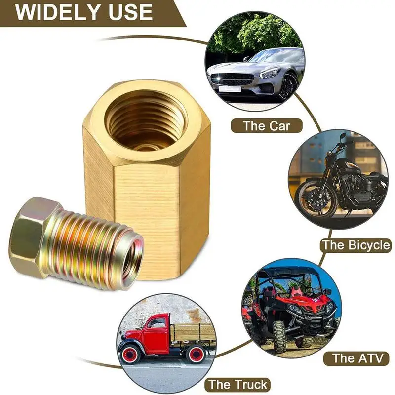 Brake Hose Brass Fittings for 3/16-inch pipe Union Fittings Straight Brass Connector Car Accessories