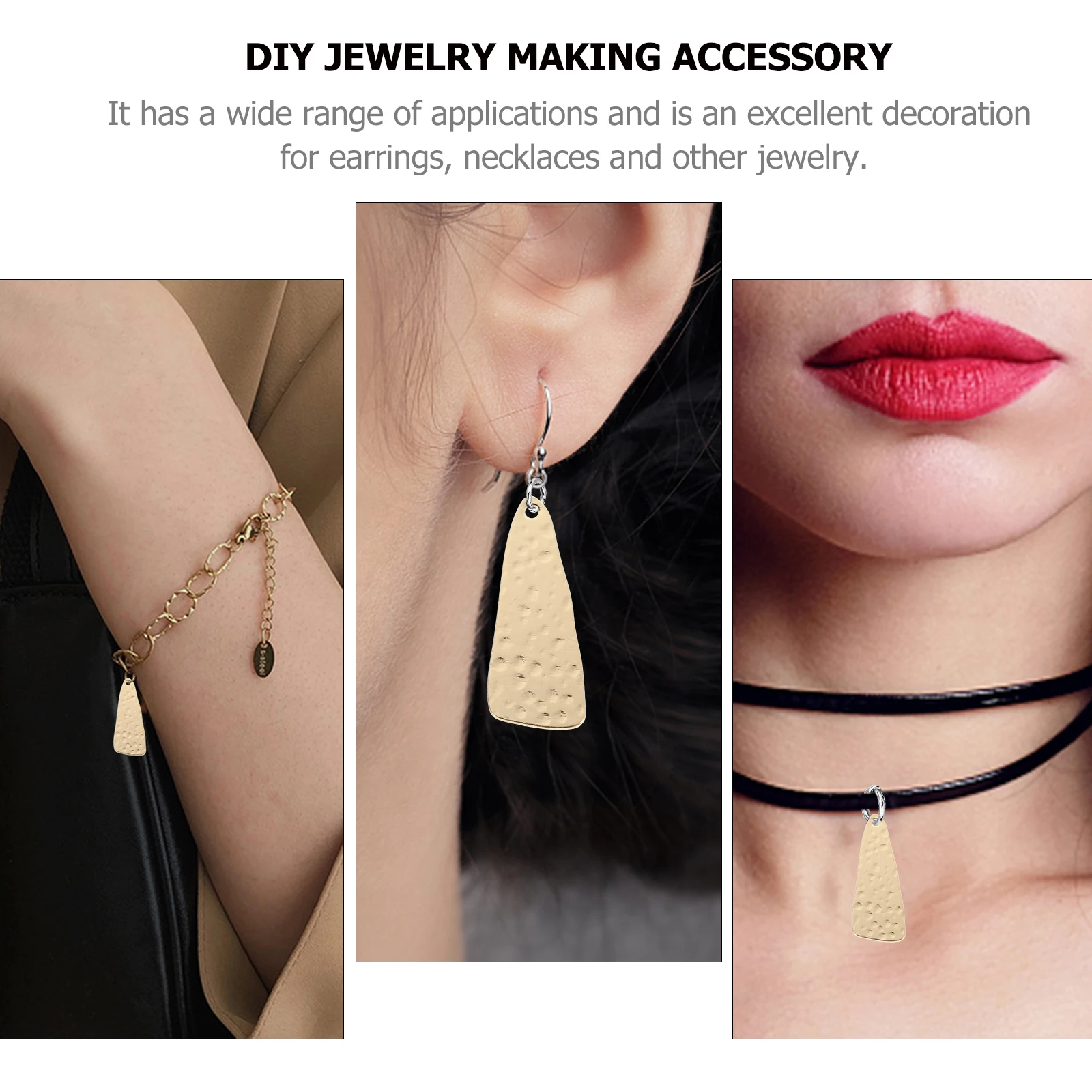 

10pcs Gold Plated Metal Pendants Diy Jewelry Making Charms Handmade Necklace Accessories Durable Supplies For Earrings Necklaces