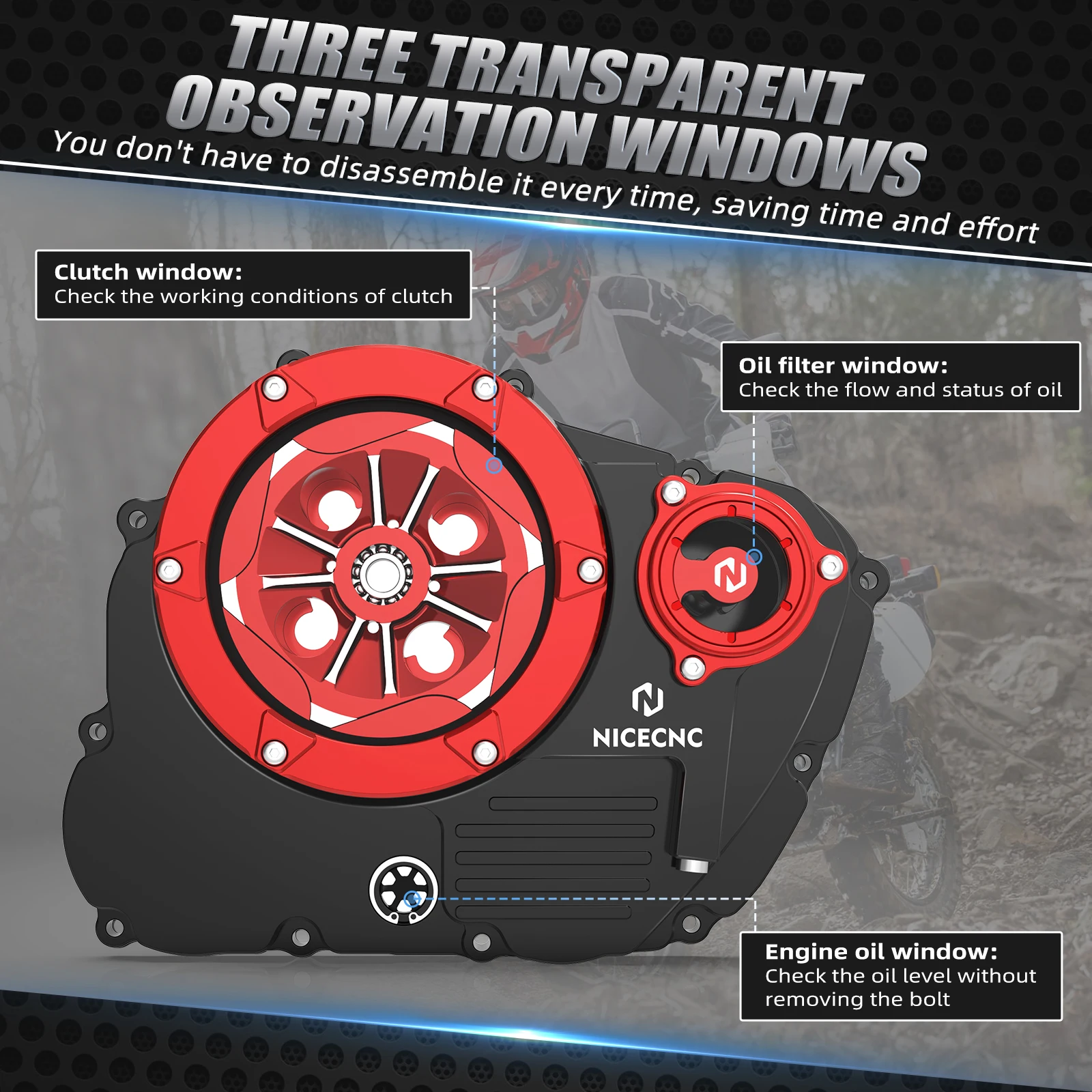 NICECNC For Honda XR650L XR 650L XR 650 L 1993-2024 2023 2022 2021 2020 Motorcycle Transparent Engine Clutch Cover Protector