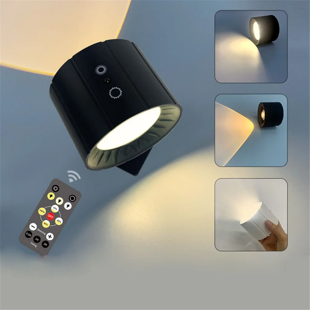 DC5V USB Rechargeable Double Side Wall Lamp Indoor Led Spotlight with Remote Controller Magnetic Base for Bedroom,Foyer