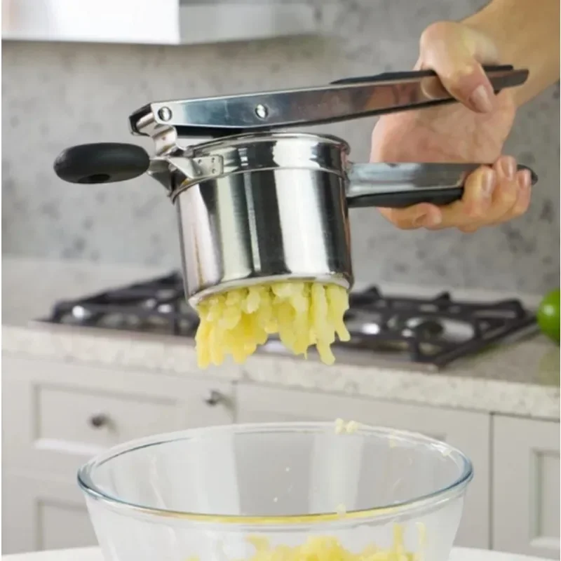Stainless Steel Mashed Potato Press, Household Food Masher Tool for Sweet Potato Taro Baby Supplementary Food