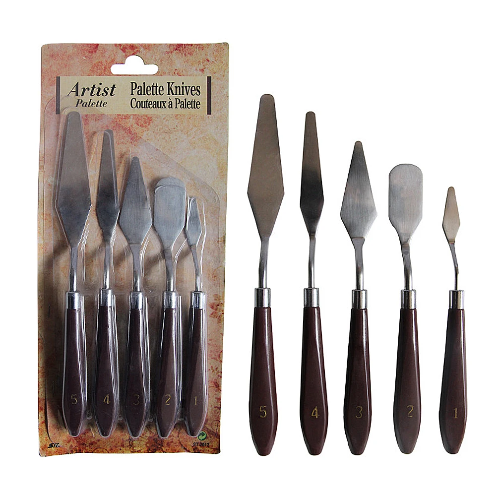 

1 set Stainless Steel Oil Paint Scraper Set Different Sizes Color Mixing Tool Pigment Spatula Art Supplies Kit