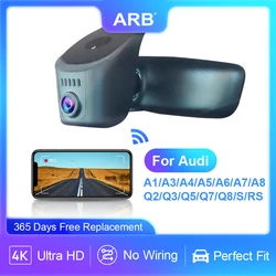 Dash Cam per Audi A1 A3 A4 A5 A6 A7 A8 Q2 Q3 Q5 Q7 Q8 TT RS S dal 2013 al 2024, ARB 4K Dashcam Dash Camera per Audi, DVR in auto