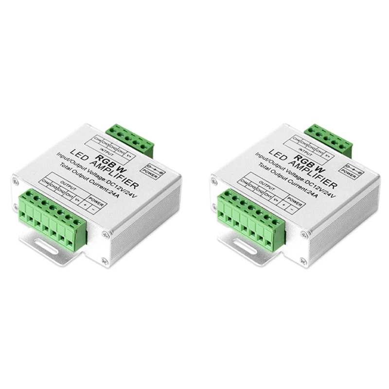 

LJL-2X RGB/RGBW 5050 LED Strip Amplifier Controller Work With 4Pin/5Pin DC12V/DC24V 5050SMD LED Strip