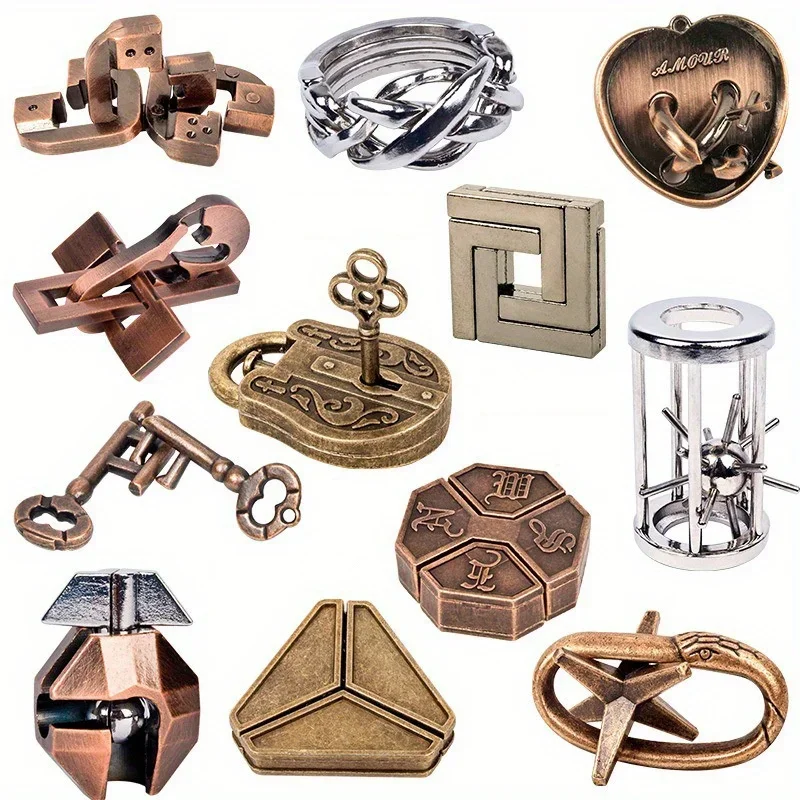 A Classic Intellectual Metal Puzzle Toy, a Difficult Educational Game Toy for Christmas, Thanksgiving and Birthday Gifts