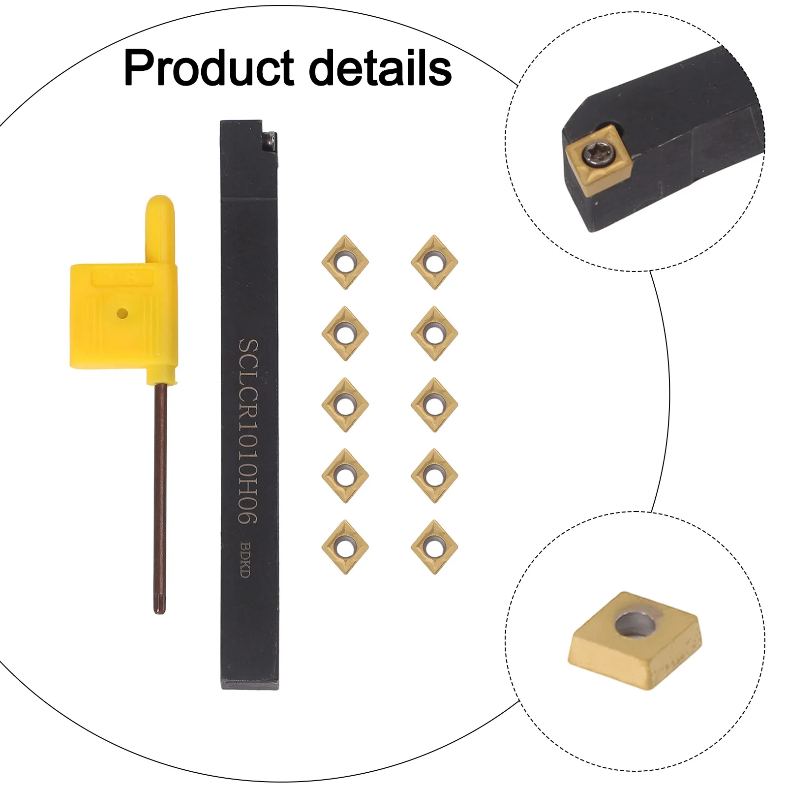 Turning Tool For Steel Parts Carbide Inserts SCLCR1010H06 Carbide Inserts Exquisite Craftsmanship Medium Load Processing
