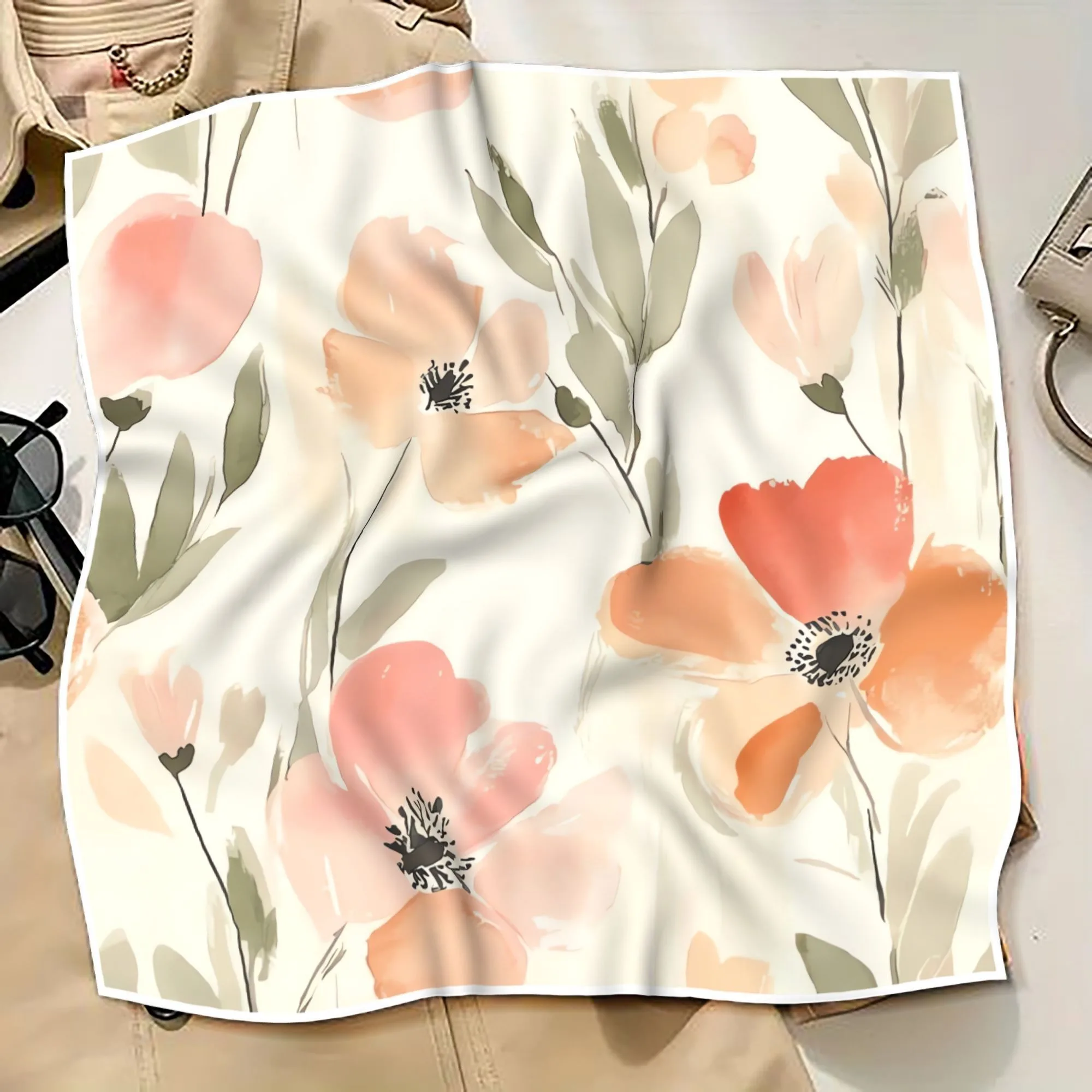 Customized silk scarf - Personalized ladies' square scarf. Photos and patterns - Birthday gift - Anniversary gift - Holiday gift