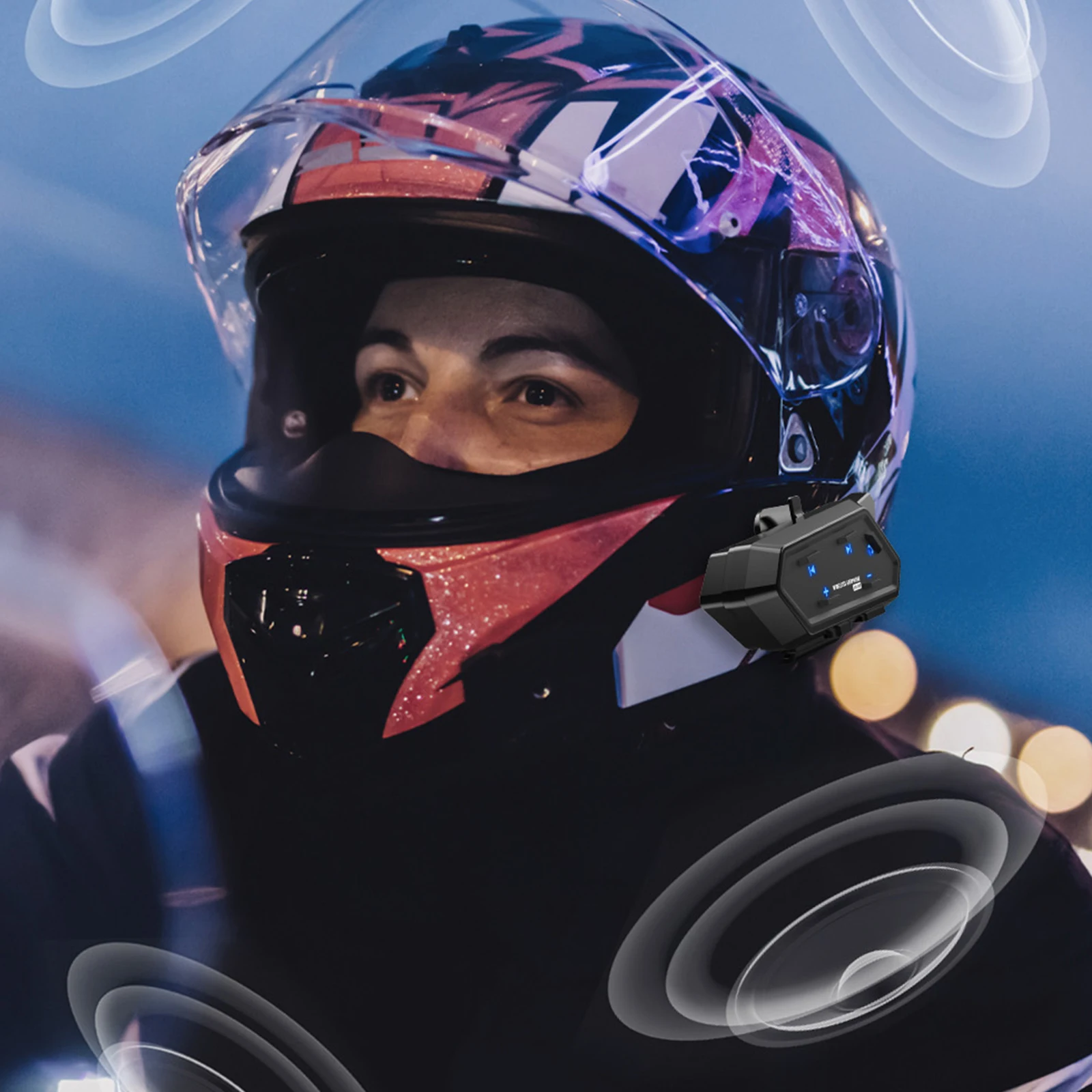 سماعات خوذة الدراجة النارية، سماعات رأس لاسلكية BT متوافقة مع جميع الخوذات