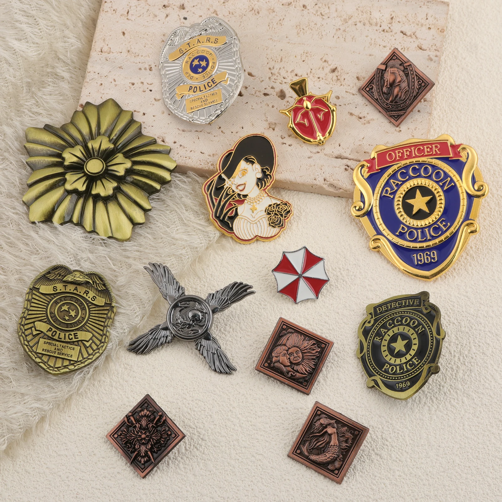 Game Biological Crisis: Requiem Raccoon City Brooch STARS Badge 1969 Police Badge Pin Hat Laptop Accessory Commemorative Gift