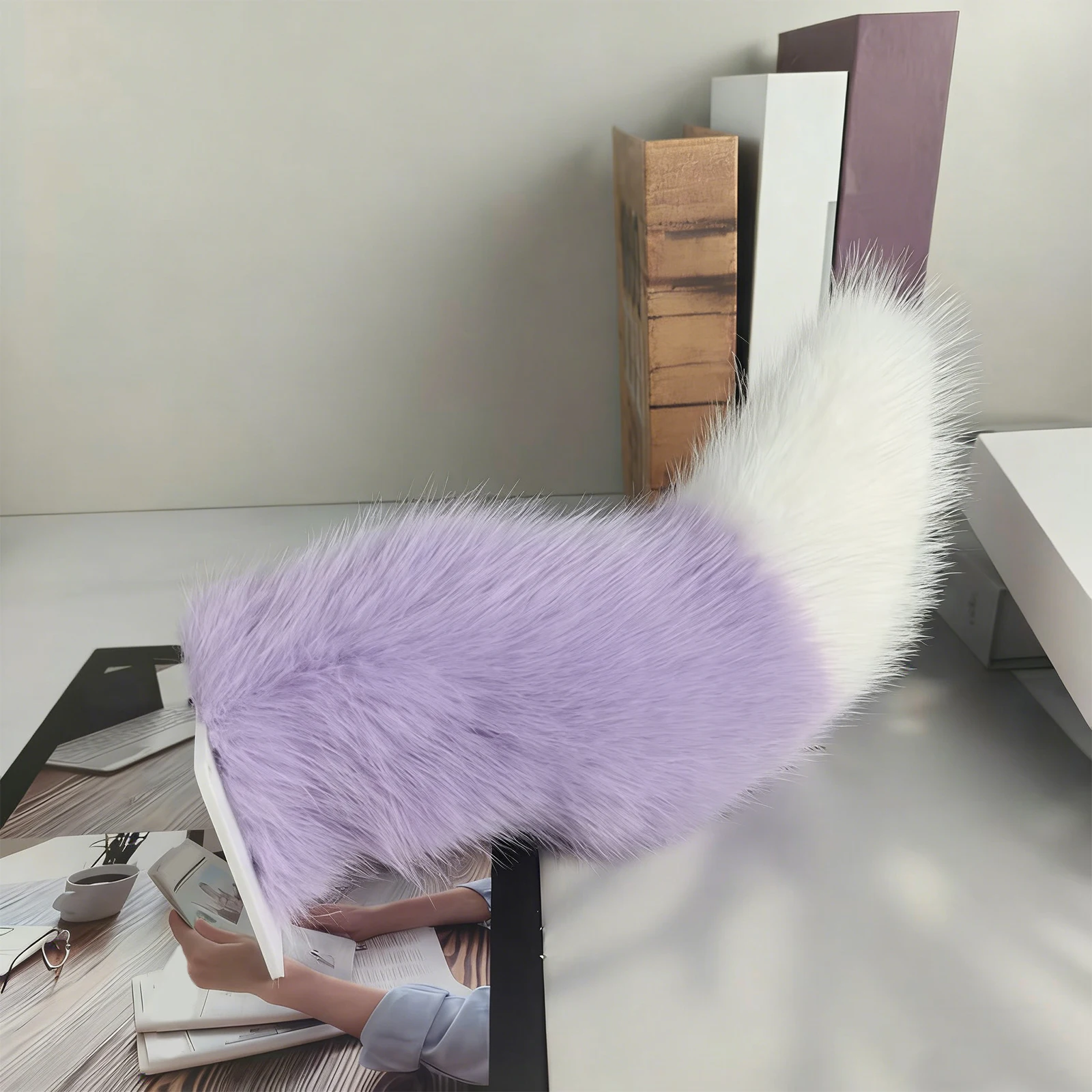 Remote Control Electric Car Tail Rechargeable Cute Fuzzy Wagging Moving Tail for Auto Trunk Charm Cosplay Accessory